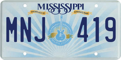 MS license plate MNJ419