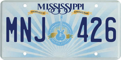 MS license plate MNJ426