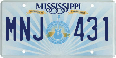 MS license plate MNJ431