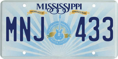 MS license plate MNJ433