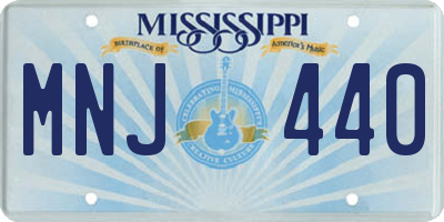 MS license plate MNJ440