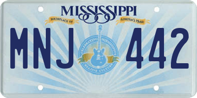 MS license plate MNJ442