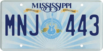 MS license plate MNJ443