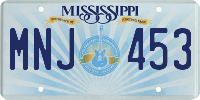 MS license plate MNJ453
