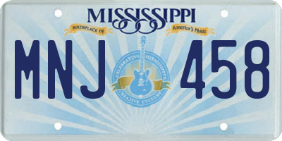 MS license plate MNJ458