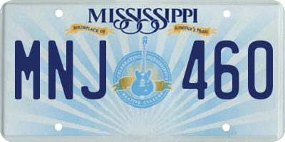 MS license plate MNJ460