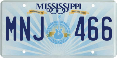 MS license plate MNJ466