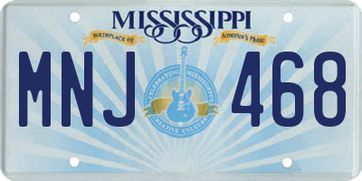 MS license plate MNJ468