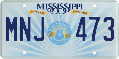 MS license plate MNJ473