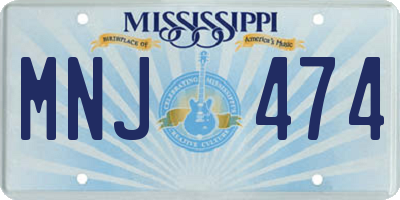 MS license plate MNJ474
