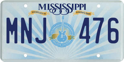MS license plate MNJ476