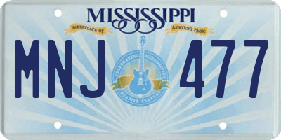 MS license plate MNJ477