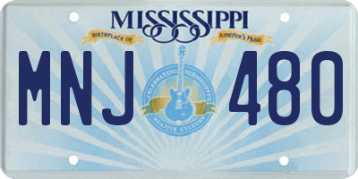 MS license plate MNJ480