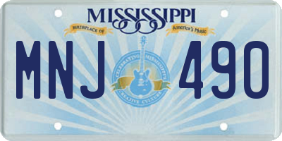 MS license plate MNJ490
