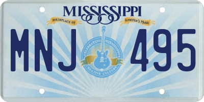 MS license plate MNJ495