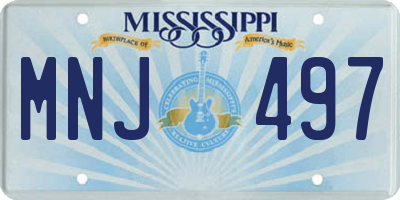 MS license plate MNJ497