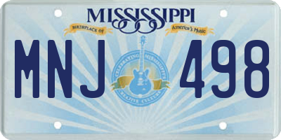 MS license plate MNJ498