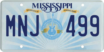 MS license plate MNJ499