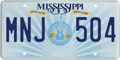 MS license plate MNJ504