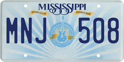 MS license plate MNJ508