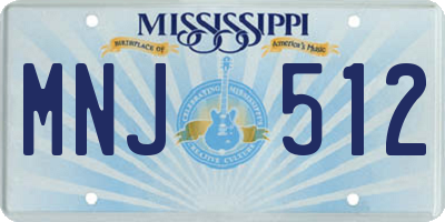 MS license plate MNJ512