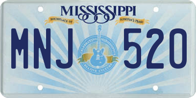 MS license plate MNJ520