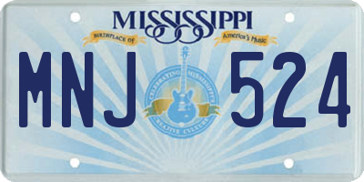 MS license plate MNJ524