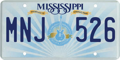 MS license plate MNJ526