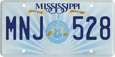 MS license plate MNJ528