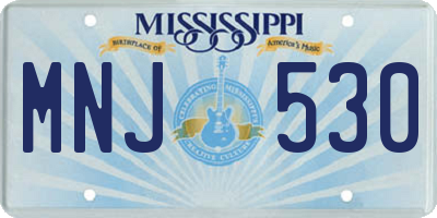 MS license plate MNJ530
