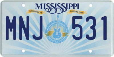 MS license plate MNJ531