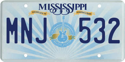 MS license plate MNJ532