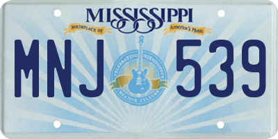 MS license plate MNJ539