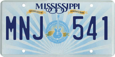 MS license plate MNJ541