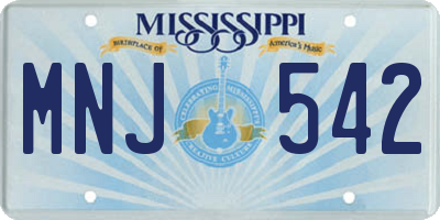 MS license plate MNJ542