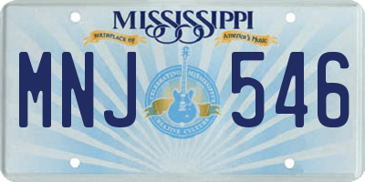 MS license plate MNJ546