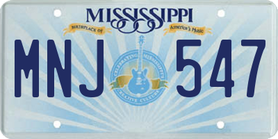 MS license plate MNJ547