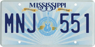 MS license plate MNJ551