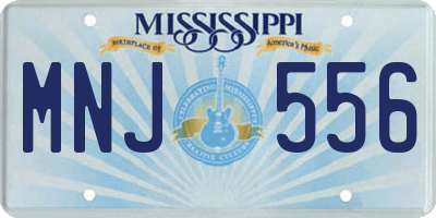 MS license plate MNJ556