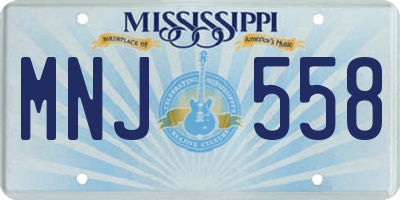 MS license plate MNJ558
