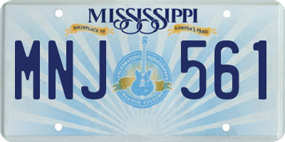 MS license plate MNJ561