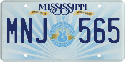 MS license plate MNJ565