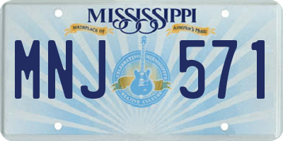 MS license plate MNJ571