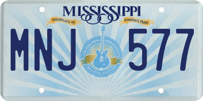 MS license plate MNJ577