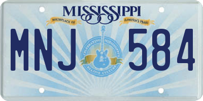 MS license plate MNJ584