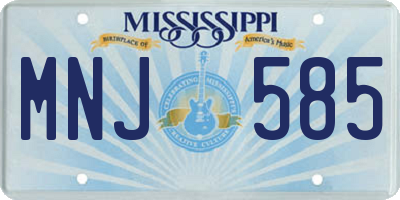 MS license plate MNJ585