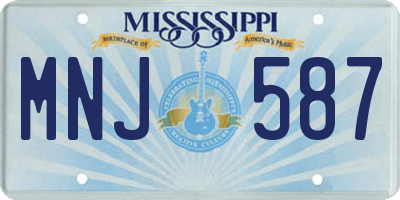 MS license plate MNJ587