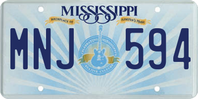 MS license plate MNJ594