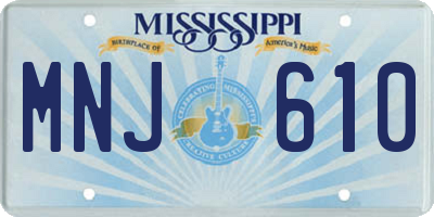 MS license plate MNJ610