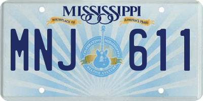 MS license plate MNJ611